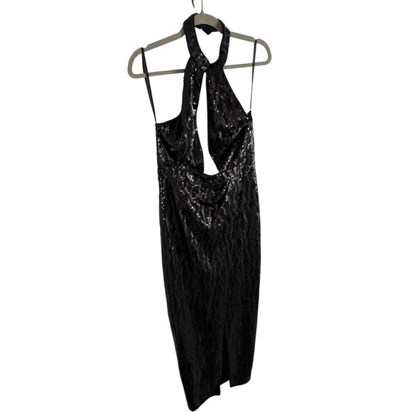 Michael Costello x REVOLVE Rick Sequin Gown Halter Gala Formal Witchy Prom Sz L - Picture 5 of 12